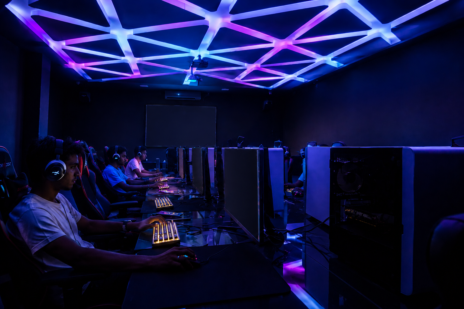 Domin8 — neon gaming setup